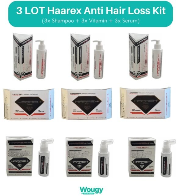 3 LOT Haarex Anti Hair Loss Kit